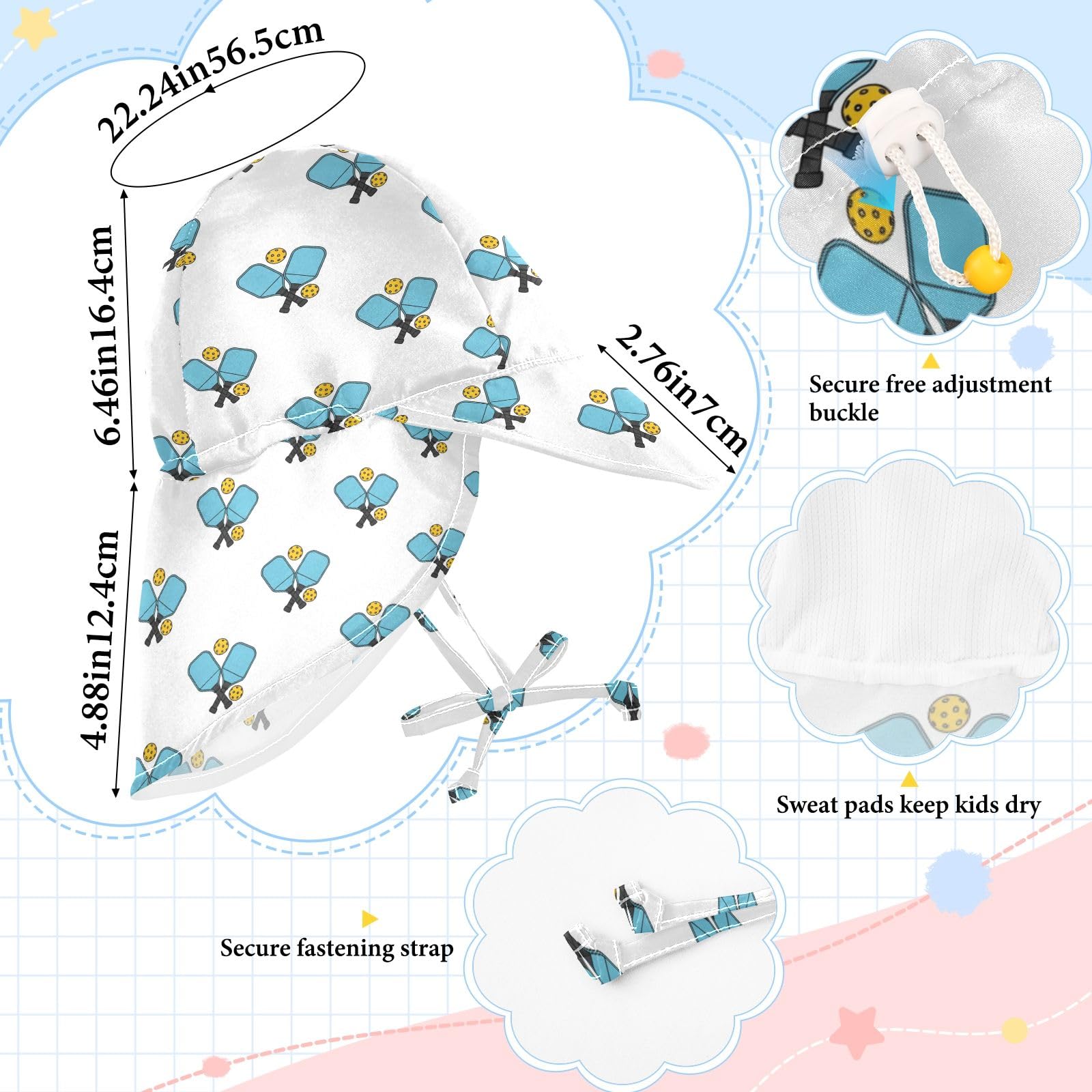 Baby Sun Hat for Girls Boys Toddler Beach Bucket Hats for Camping Travel Outdoor 2-4T