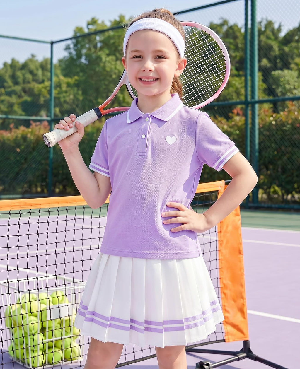 Move Dance Toddler Girls Dress Tennis Clothes Polo Outfit 2 Piece Skirt Set with Shorts 2-7T