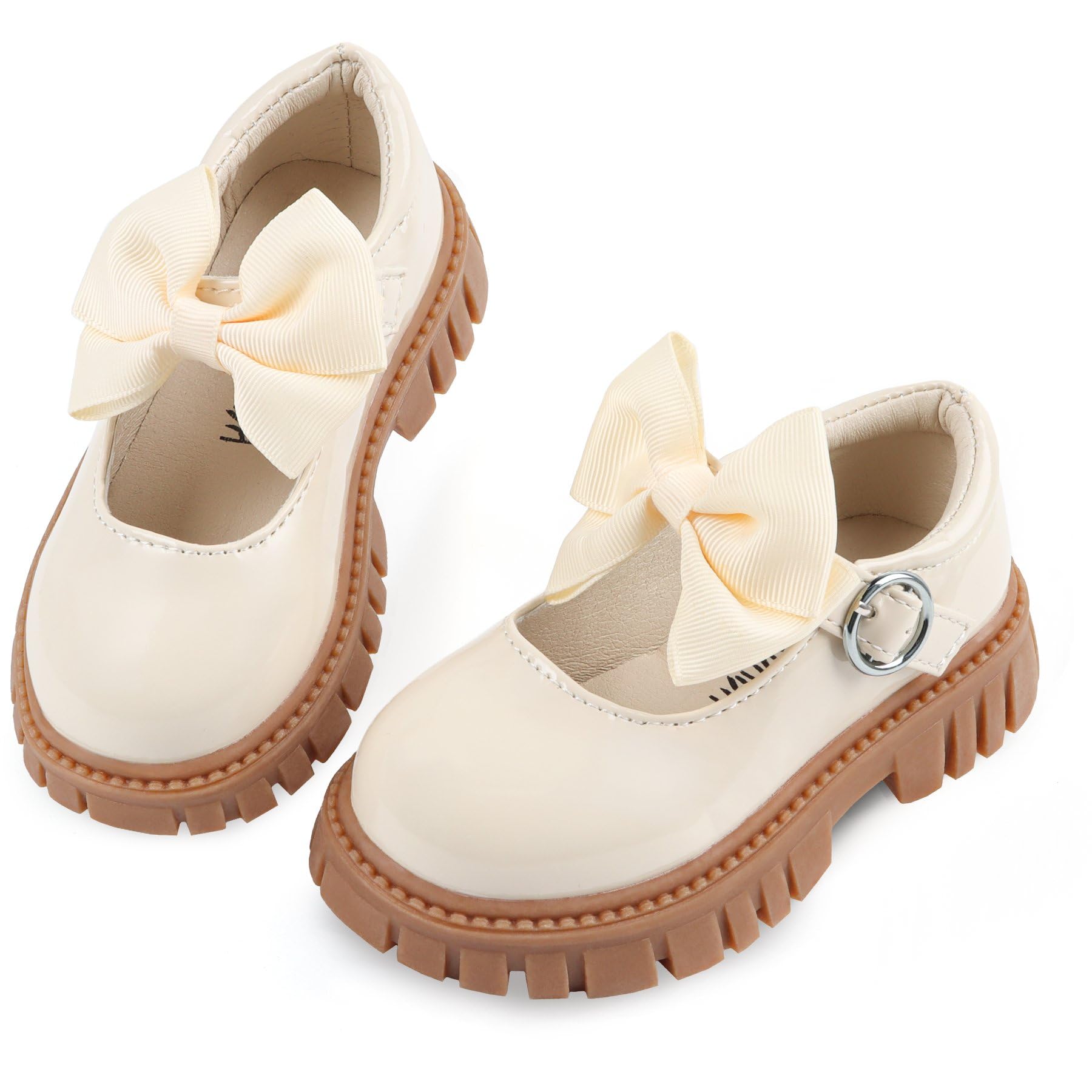 Wulubaba School Shoes for Girls, Black Mary Jane Flats | School Uniform, Non-Slip Sole, Round Toe, Toddler And Little Girl, Daily Dress Wear