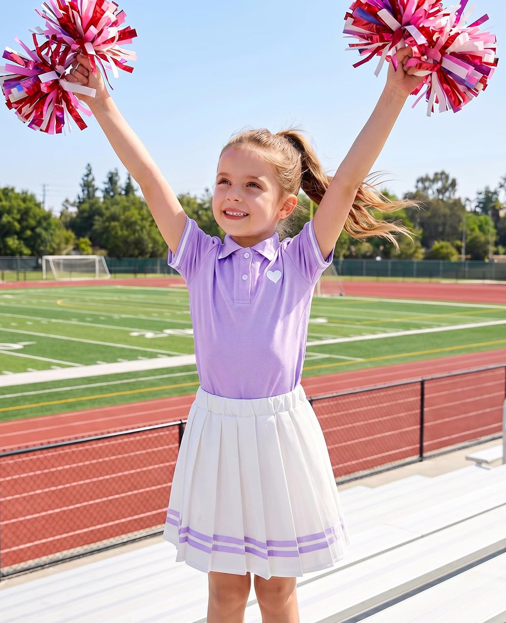 Move Dance Toddler Girls Dress Tennis Clothes Polo Outfit 2 Piece Skirt Set with Shorts 2-7T