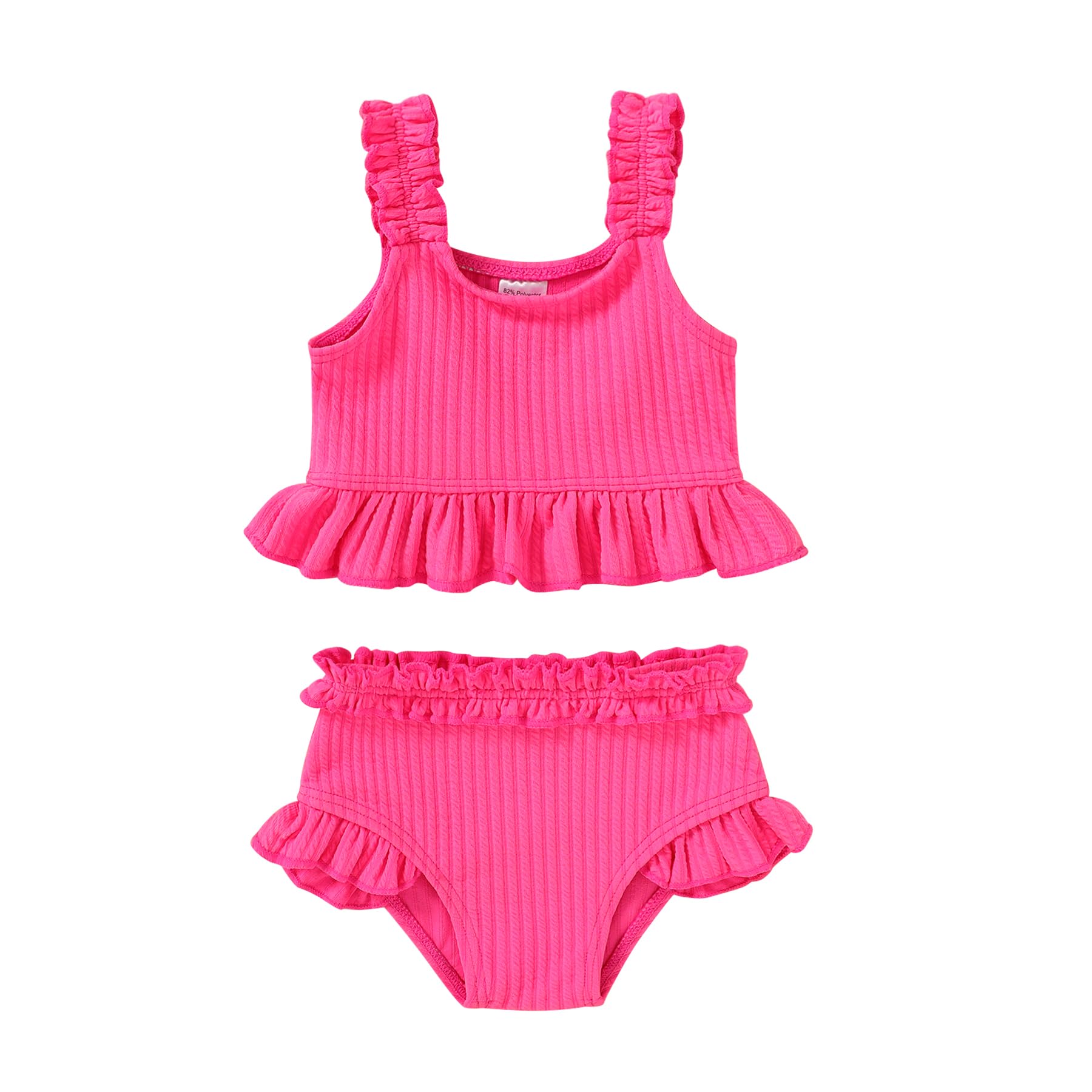 Happy Town Baby Infant Swimsuit Girl Toddler Bathing Suit Girl Summer Beach Bikini Tankini 2-Piece Swimwear 3-24 Months 2t-5t