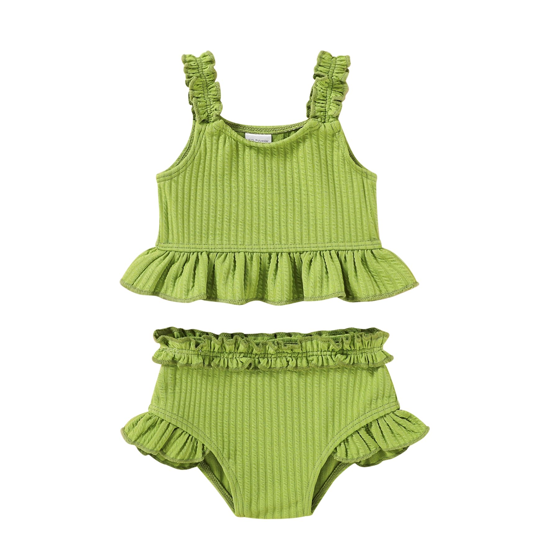 Happy Town Baby Infant Swimsuit Girl Toddler Bathing Suit Girl Summer Beach Bikini Tankini 2-Piece Swimwear 3-24 Months 2t-5t