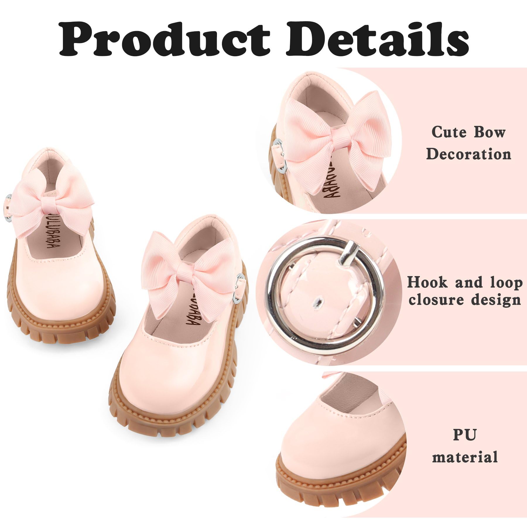 Wulubaba School Shoes for Girls, Black Mary Jane Flats | School Uniform, Non-Slip Sole, Round Toe, Toddler And Little Girl, Daily Dress Wear