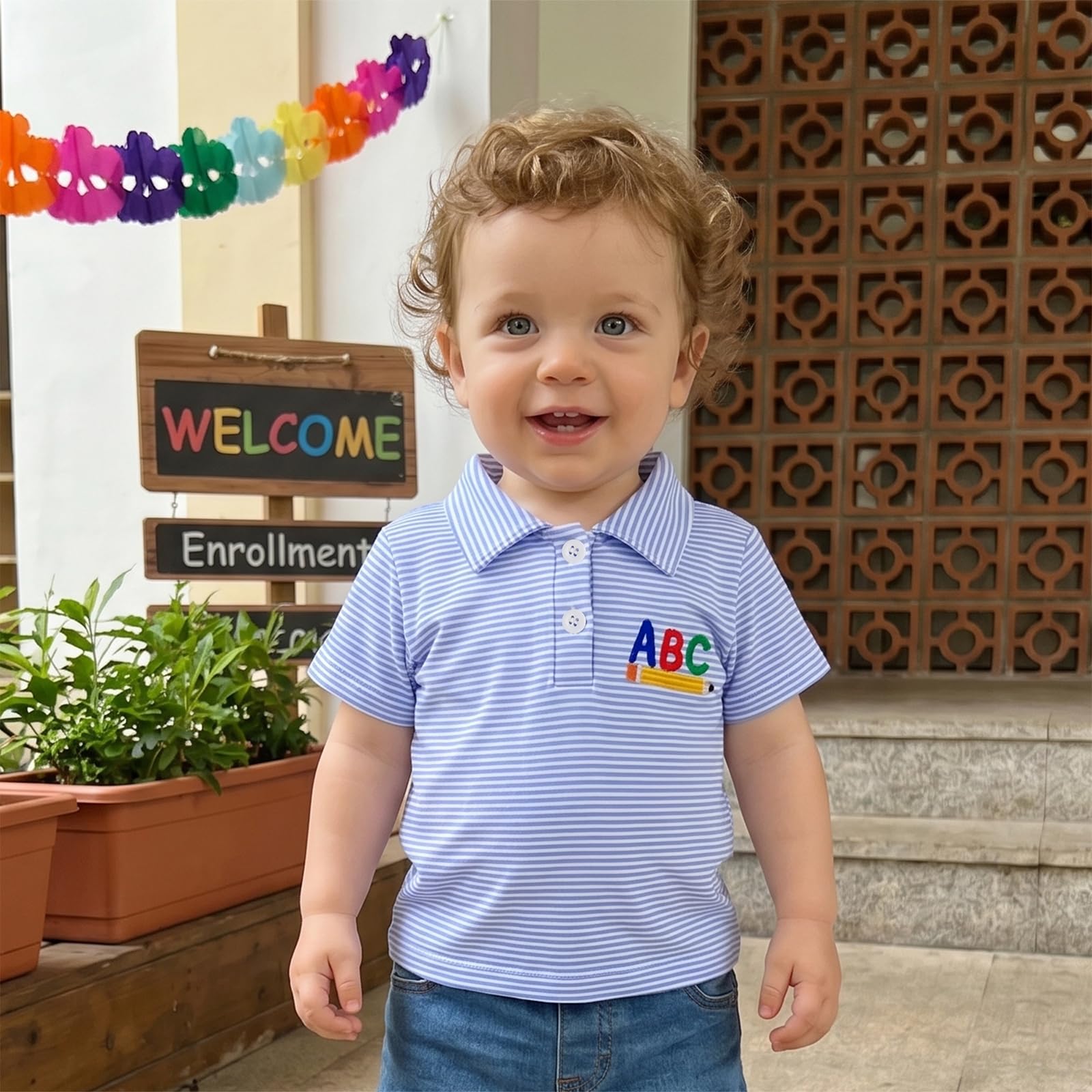 Toddler Boy Back to School Outfits Polo Shirt Summer Clothes