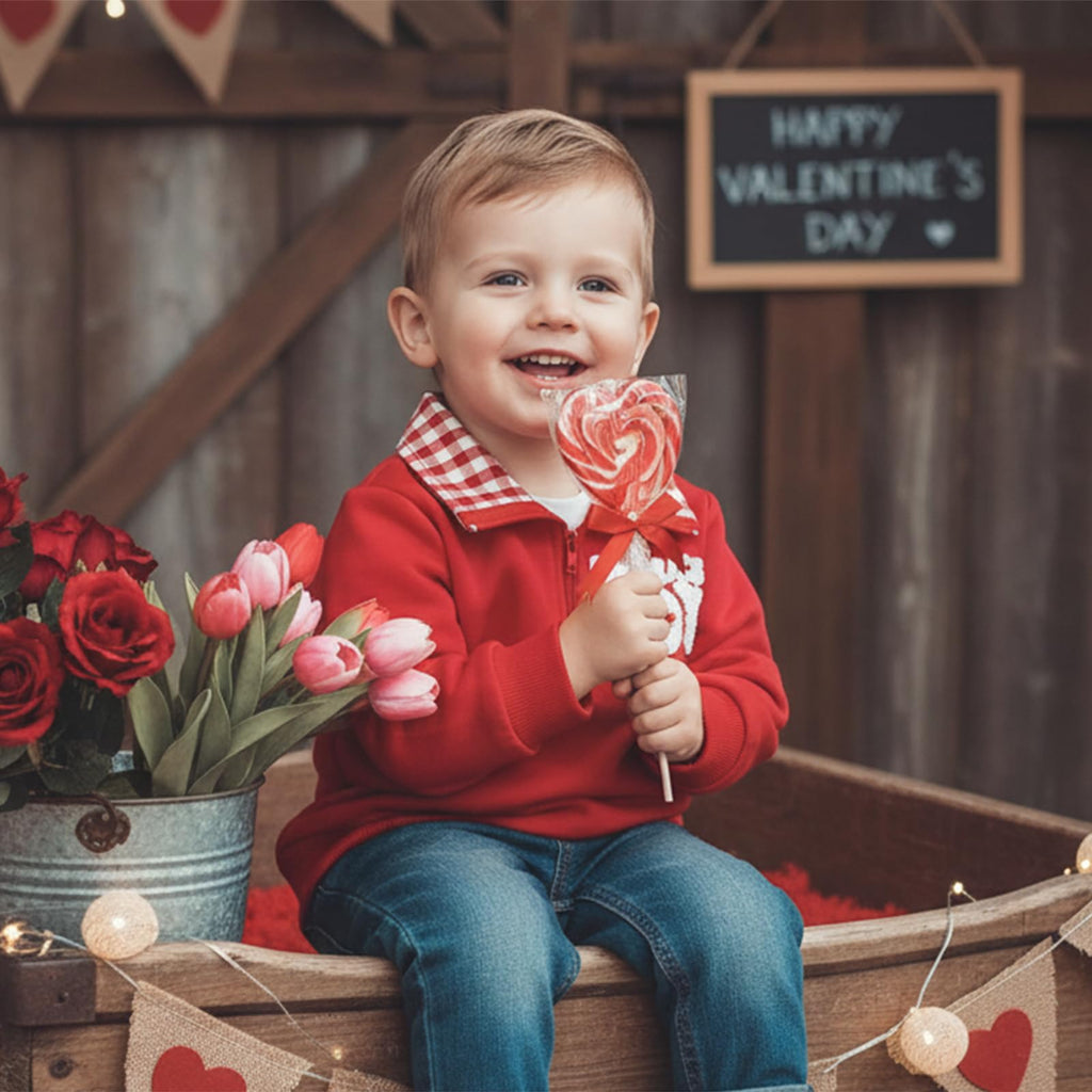 Toddler Boy Girl Christmas Outfit Quarter Zip Sweatshirt with Plaid Collar Shirt Pullover Top