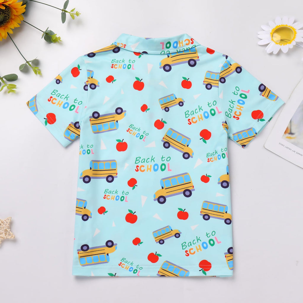 FYMNSI Boys Back to School Shirt School Supplies Short Sleeves Tees Tops Toddler Kids Summer Casual Henley Shirts Clothes