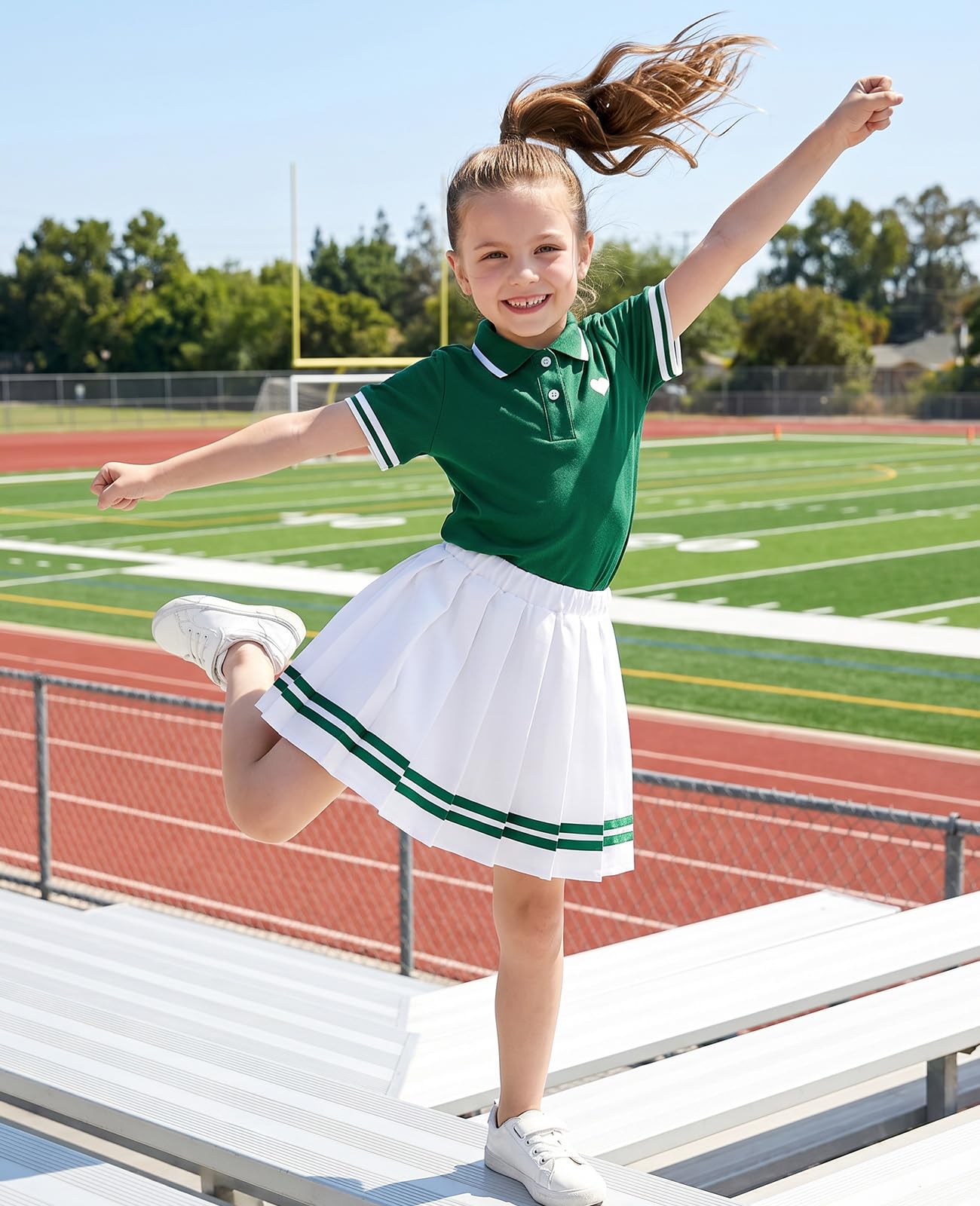 Move Dance Toddler Girls Dress Tennis Clothes Polo Outfit 2 Piece Skirt Set with Shorts 2-7T