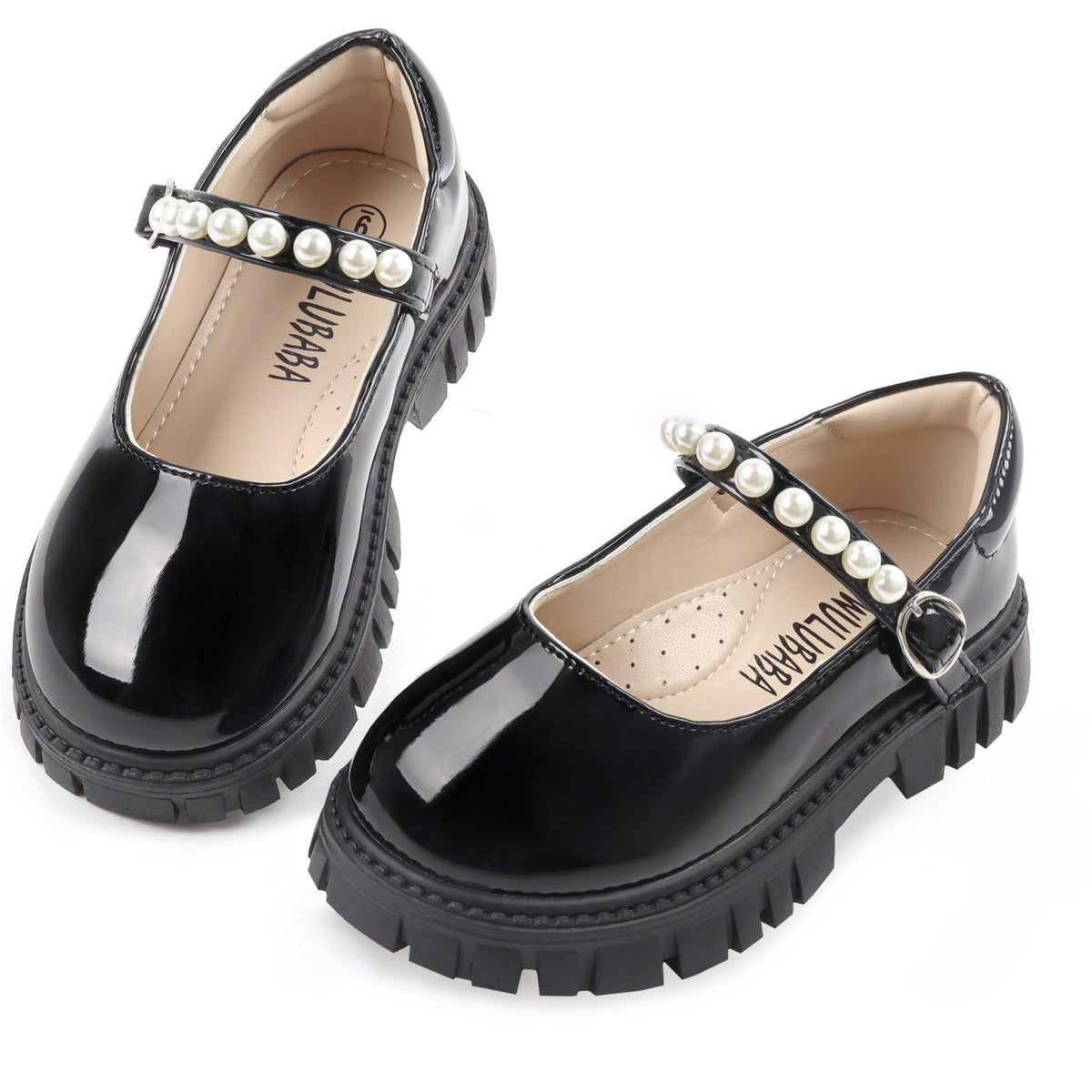 Wulubaba School Shoes for Girls, Black Mary Jane Flats | School Uniform, Non-Slip Sole, Round Toe, Toddler And Little Girl, Daily Dress Wear