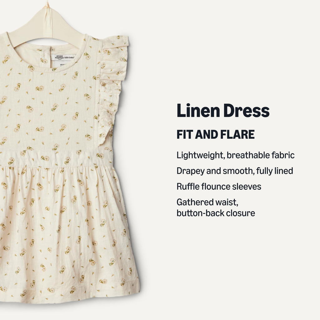 Amazon Essentials x Sofia Grainge Toddler and Baby Girls' Linen Dress
