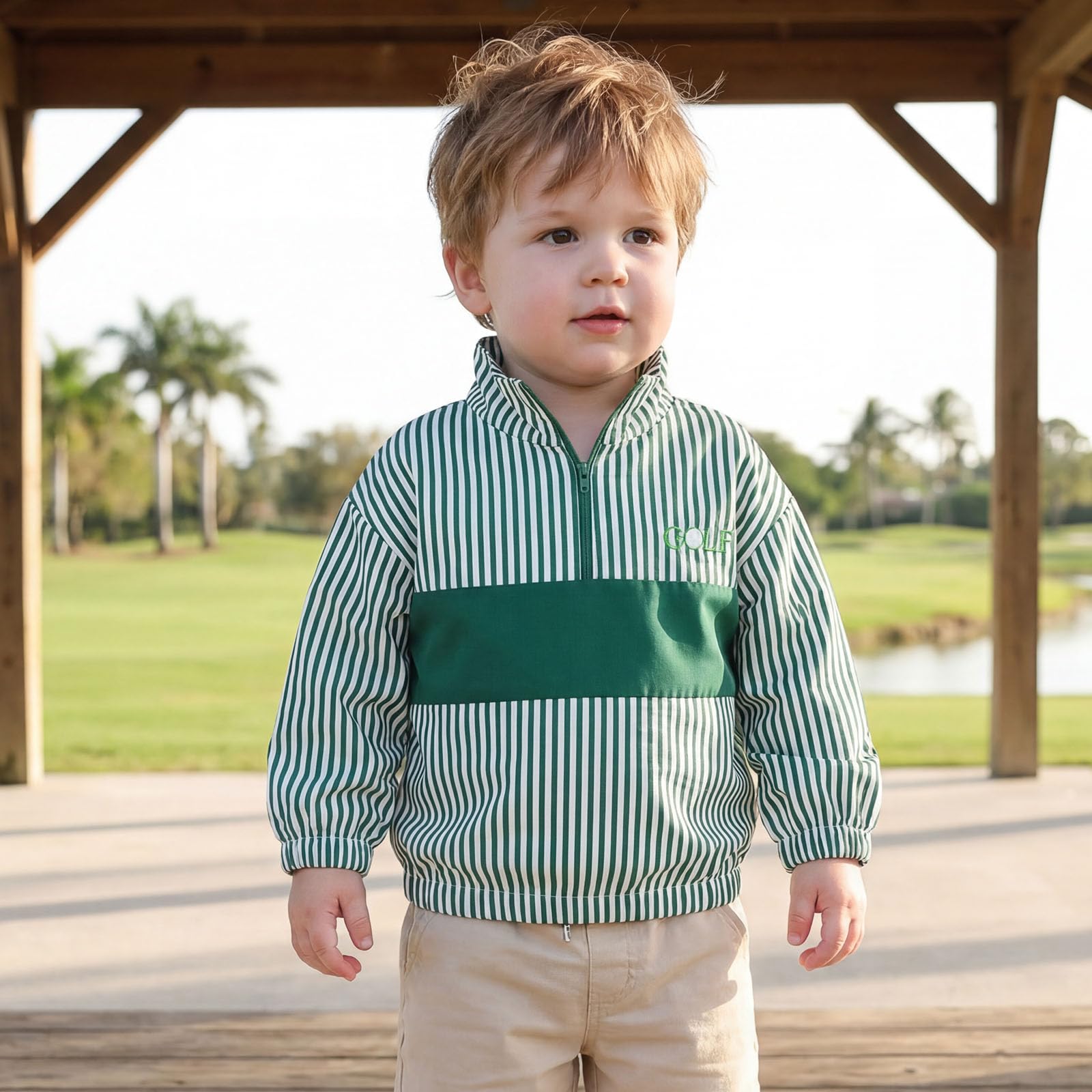 Baby Boy Jacket Toddler Golf Clothes Long Sleeve Lapel Button Down Top Infant First Birthday Outfit Spring Golf Coat