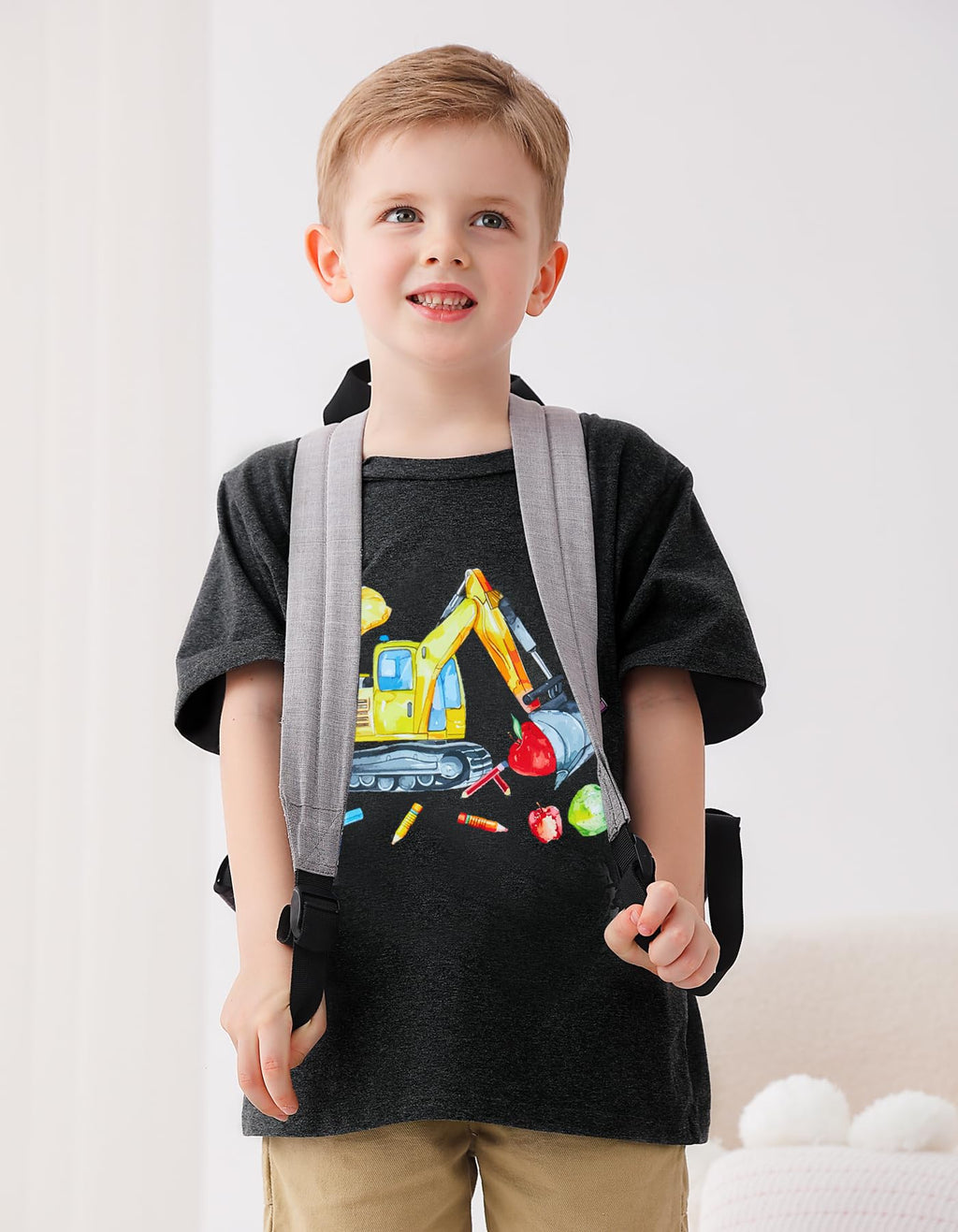 Boys Festival Shirt, Holiday Graphic Cute Print T-Shirt 3-7 Years Toddler Summer Short Sleeve Tops | Back to School Shrit, First Day of School, Christmas, Thanksgiving, Festival Theme Tshirt, Funny Cute Print, Machine Washable