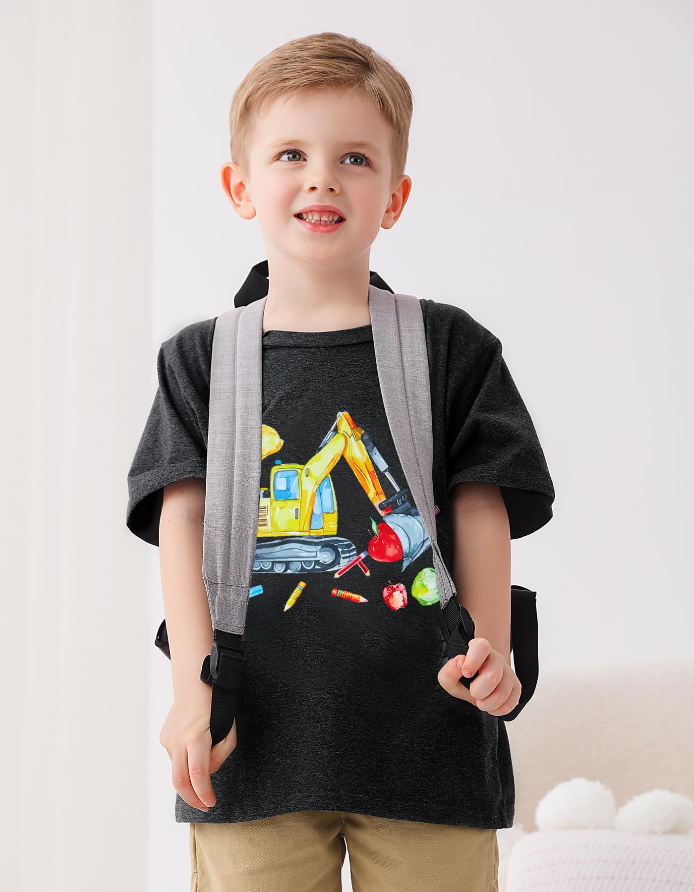 Boys Festival Shirt, Holiday Graphic Cute Print T-Shirt 3-7 Years Toddler Summer Short Sleeve Tops | Back to School Shrit, First Day of School, Christmas, Thanksgiving, Festival Theme Tshirt, Funny Cute Print, Machine Washable