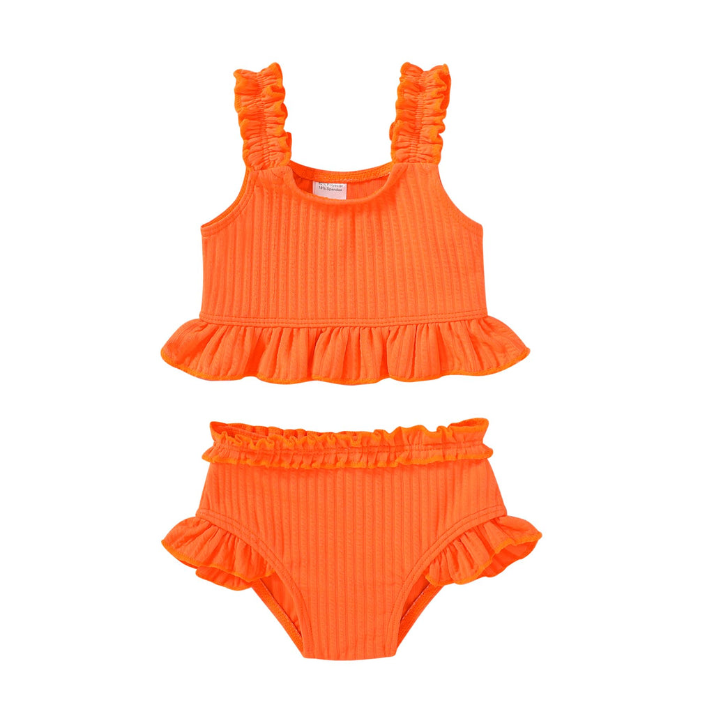 Happy Town Baby Infant Swimsuit Girl Toddler Bathing Suit Girl Summer Beach Bikini Tankini 2-Piece Swimwear 3-24 Months 2t-5t