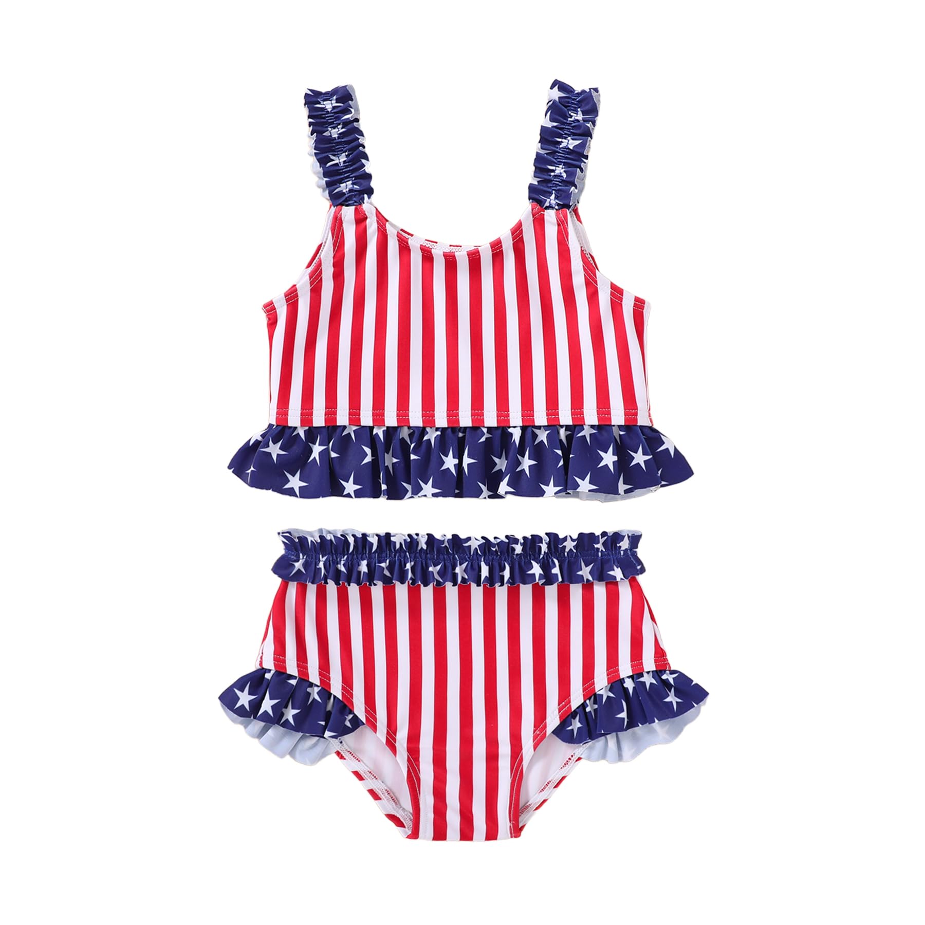 Happy Town Baby Infant Swimsuit Girl Toddler Bathing Suit Girl Summer Beach Bikini Tankini 2-Piece Swimwear 3-24 Months 2t-5t