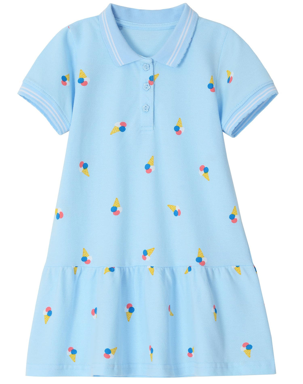 FreeLu Toddler Girls Striped Summer Dress Cartoon Appliques Dresses Girls Cotton Casual Clothing 2-7Y