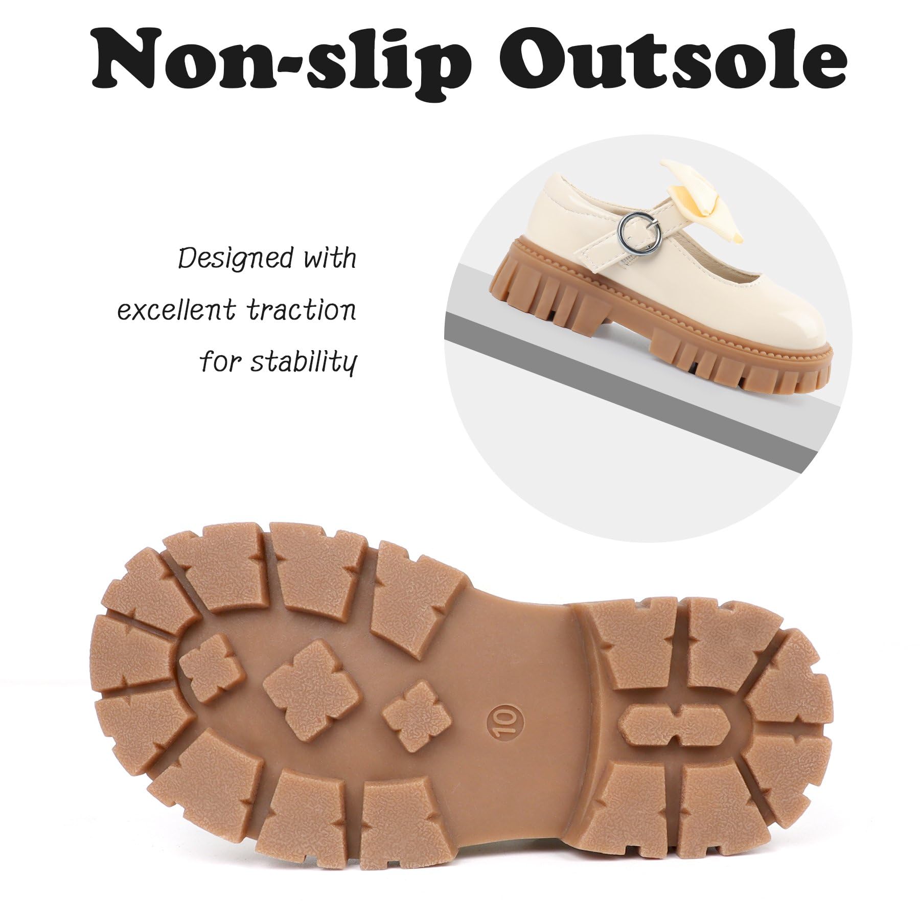Wulubaba School Shoes for Girls, Black Mary Jane Flats | School Uniform, Non-Slip Sole, Round Toe, Toddler And Little Girl, Daily Dress Wear