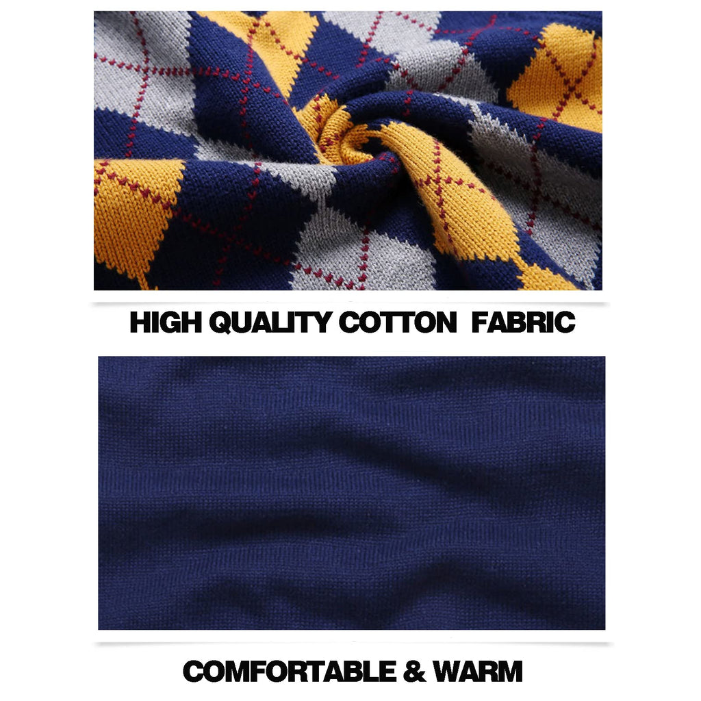 Boys Sweater Vest V Neck Argyle Sleeveless Uniform Knit Plaid Kids Clothes