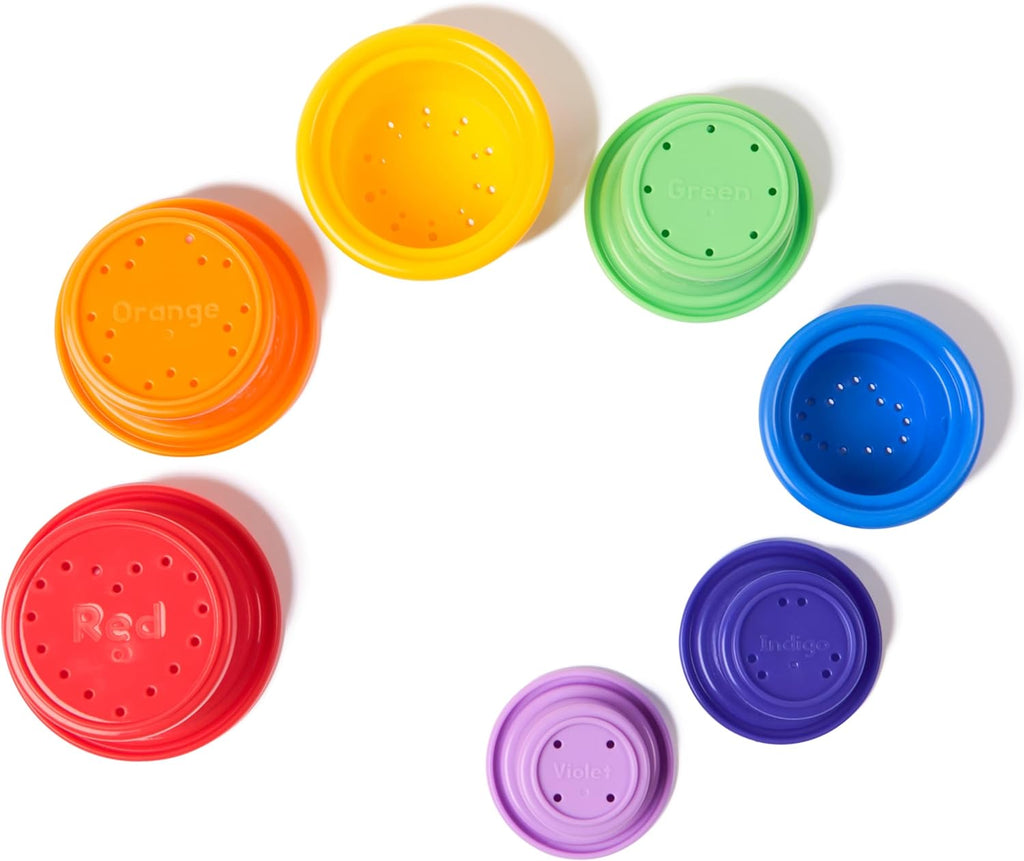 Ms. Rachel Official Rainbow Stacking Cups 7-Pack, Educational Toys & Toddler Toys for Girls & Boys Ages 6 Months to 2+ Years