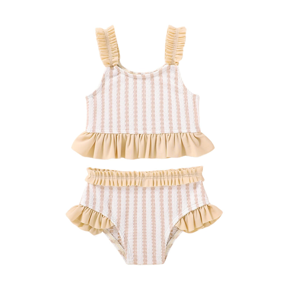 Happy Town Baby Infant Swimsuit Girl Toddler Bathing Suit Girl Summer Beach Bikini Tankini 2-Piece Swimwear 3-24 Months 2t-5t