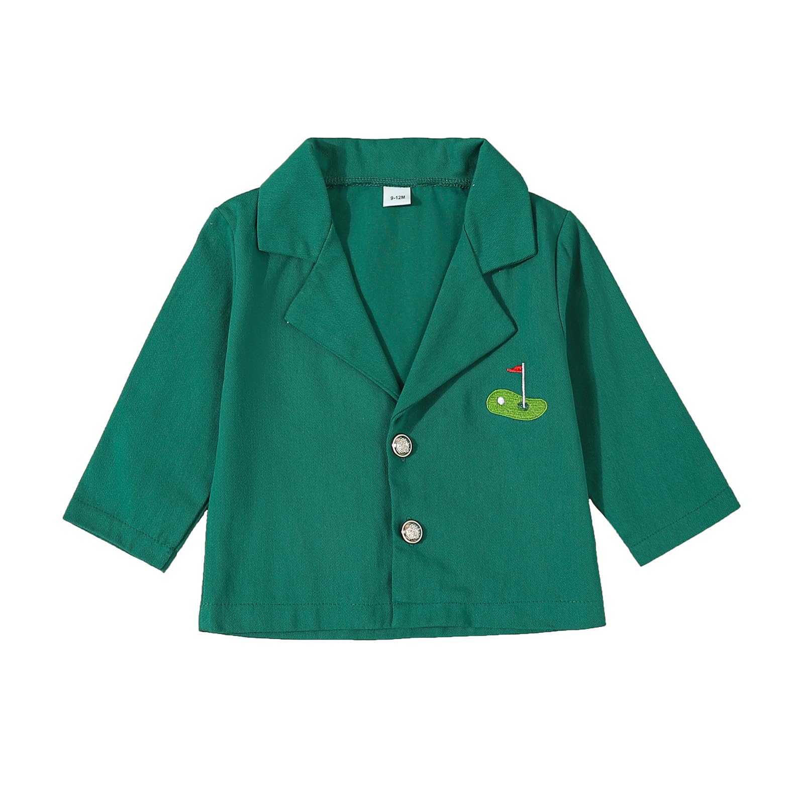 Baby Boy Jacket Toddler Golf Clothes Long Sleeve Lapel Button Down Top Infant First Birthday Outfit Spring Golf Coat