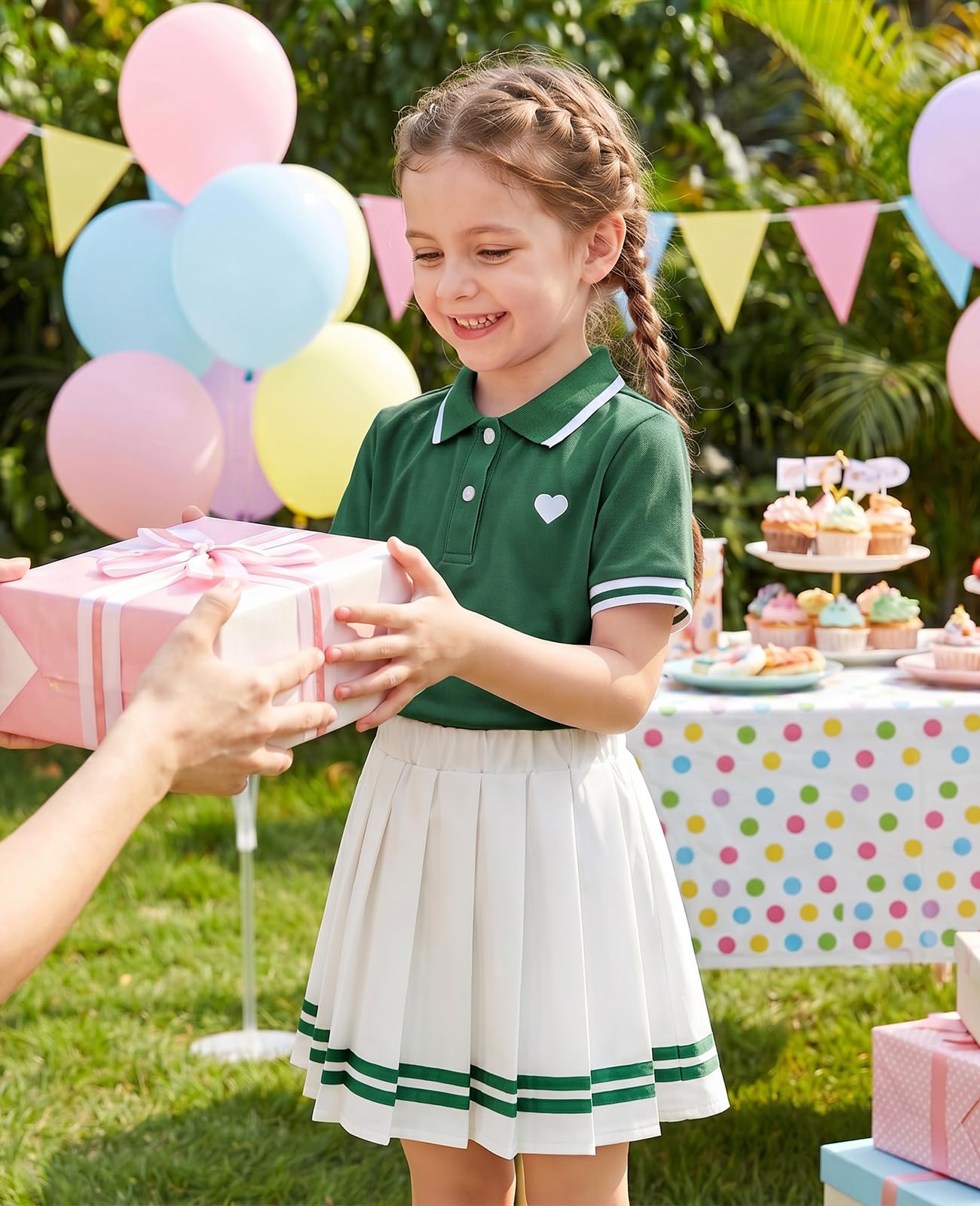 Move Dance Toddler Girls Dress Tennis Clothes Polo Outfit 2 Piece Skirt Set with Shorts 2-7T