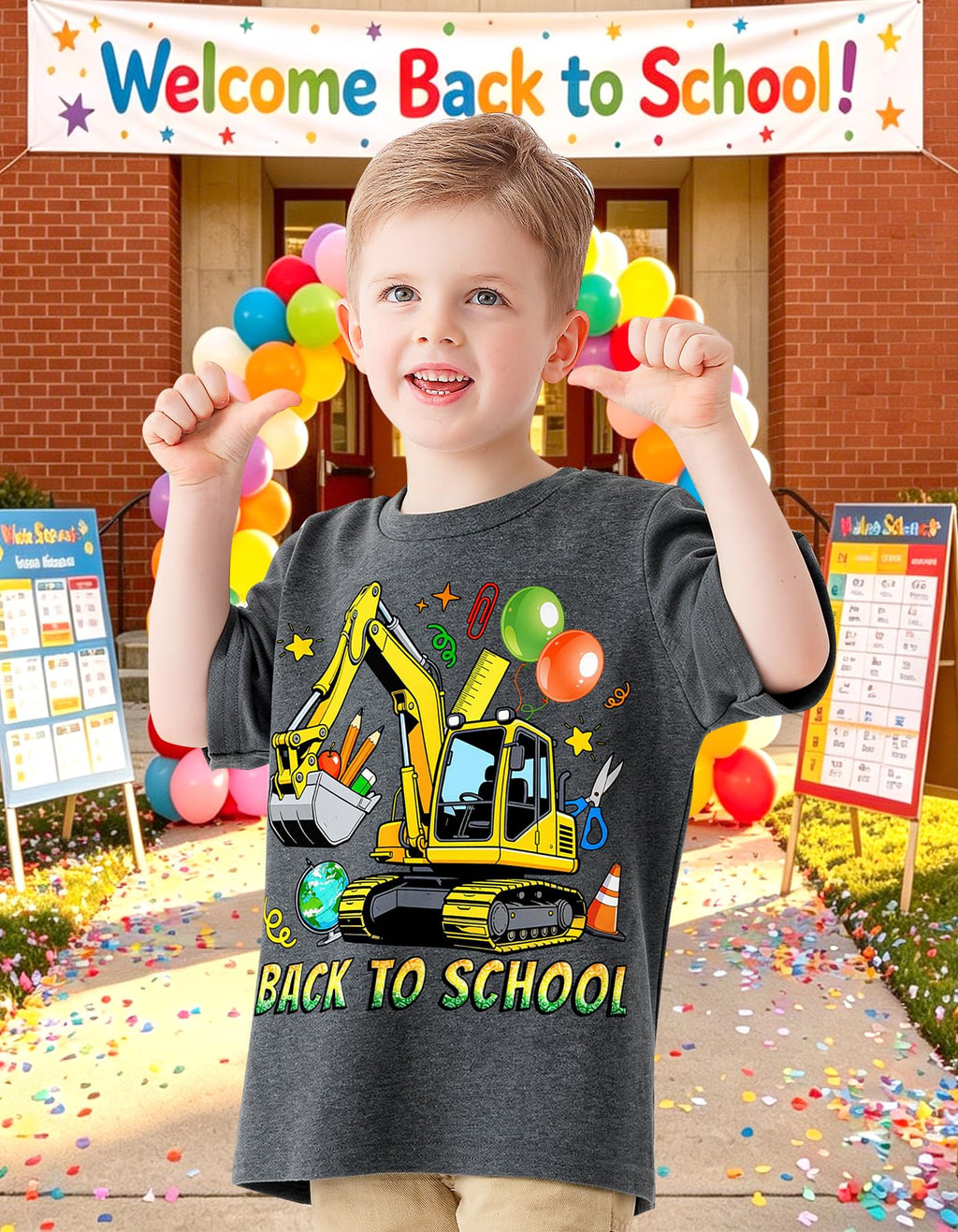 Boys Festival Shirt, Holiday Graphic Cute Print T-Shirt 3-7 Years Toddler Summer Short Sleeve Tops | Back to School Shrit, First Day of School, Christmas, Thanksgiving, Festival Theme Tshirt, Funny Cute Print, Machine Washable