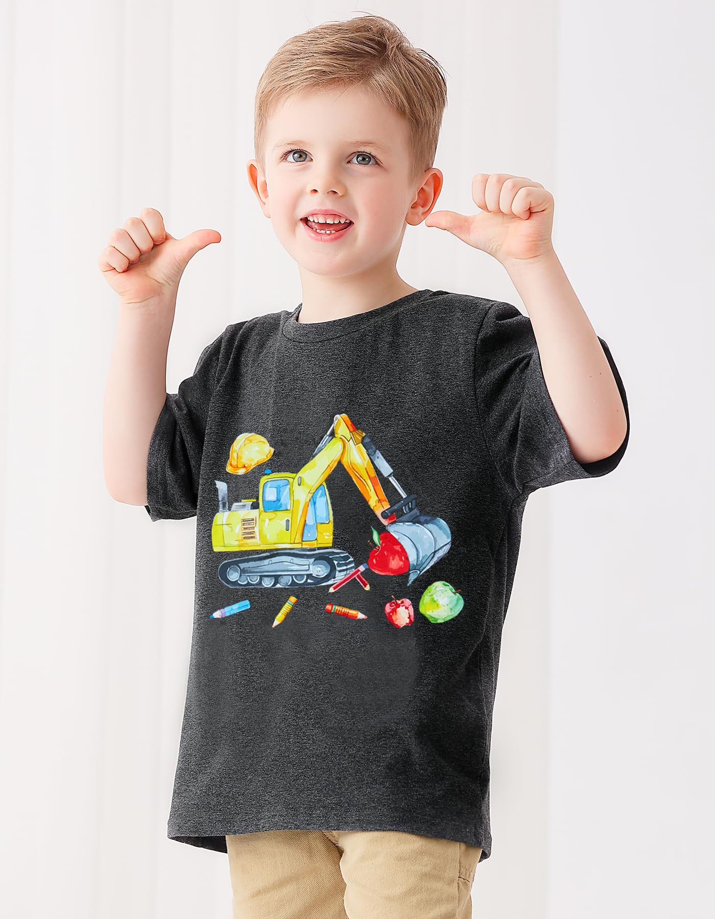 Boys Festival Shirt, Holiday Graphic Cute Print T-Shirt 3-7 Years Toddler Summer Short Sleeve Tops | Back to School Shrit, First Day of School, Christmas, Thanksgiving, Festival Theme Tshirt, Funny Cute Print, Machine Washable