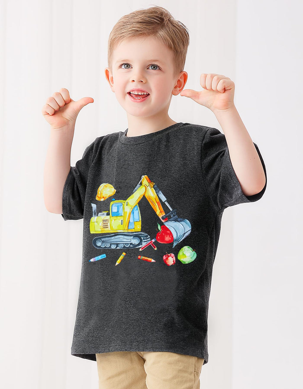 Boys Festival Shirt, Holiday Graphic Cute Print T-Shirt 3-7 Years Toddler Summer Short Sleeve Tops | Back to School Shrit, First Day of School, Christmas, Thanksgiving, Festival Theme Tshirt, Funny Cute Print, Machine Washable