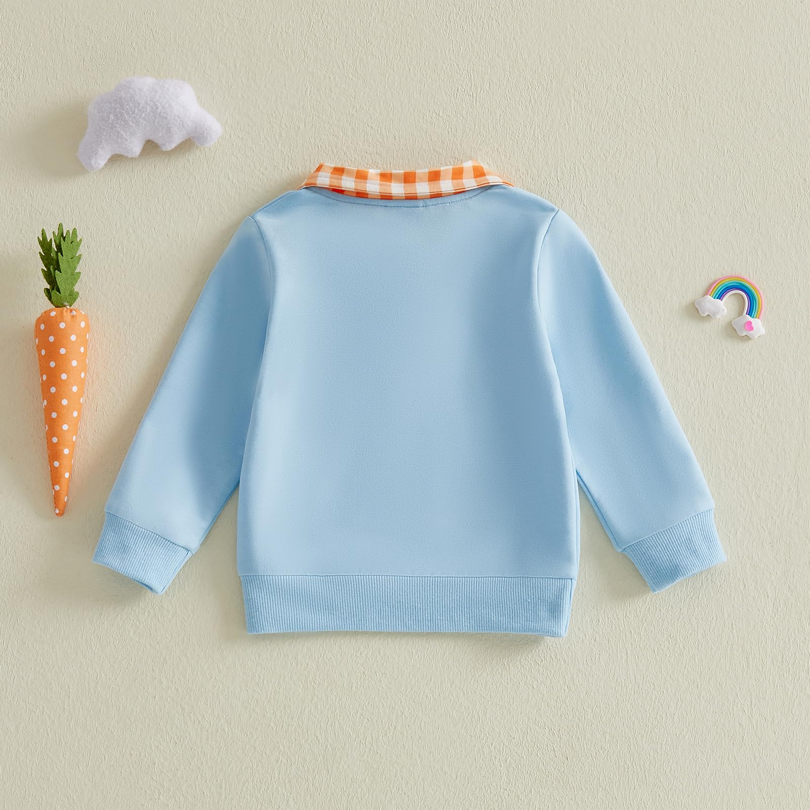 Toddler Boy Girl Christmas Outfit Quarter Zip Sweatshirt with Plaid Collar Shirt Pullover Top