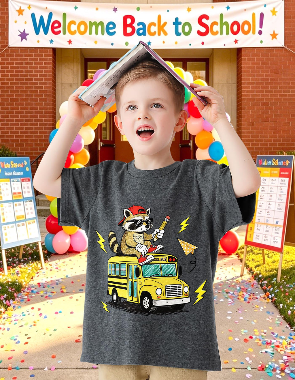 Boys Festival Shirt, Holiday Graphic Cute Print T-Shirt 3-7 Years Toddler Summer Short Sleeve Tops | Back to School Shrit, First Day of School, Christmas, Thanksgiving, Festival Theme Tshirt, Funny Cute Print, Machine Washable