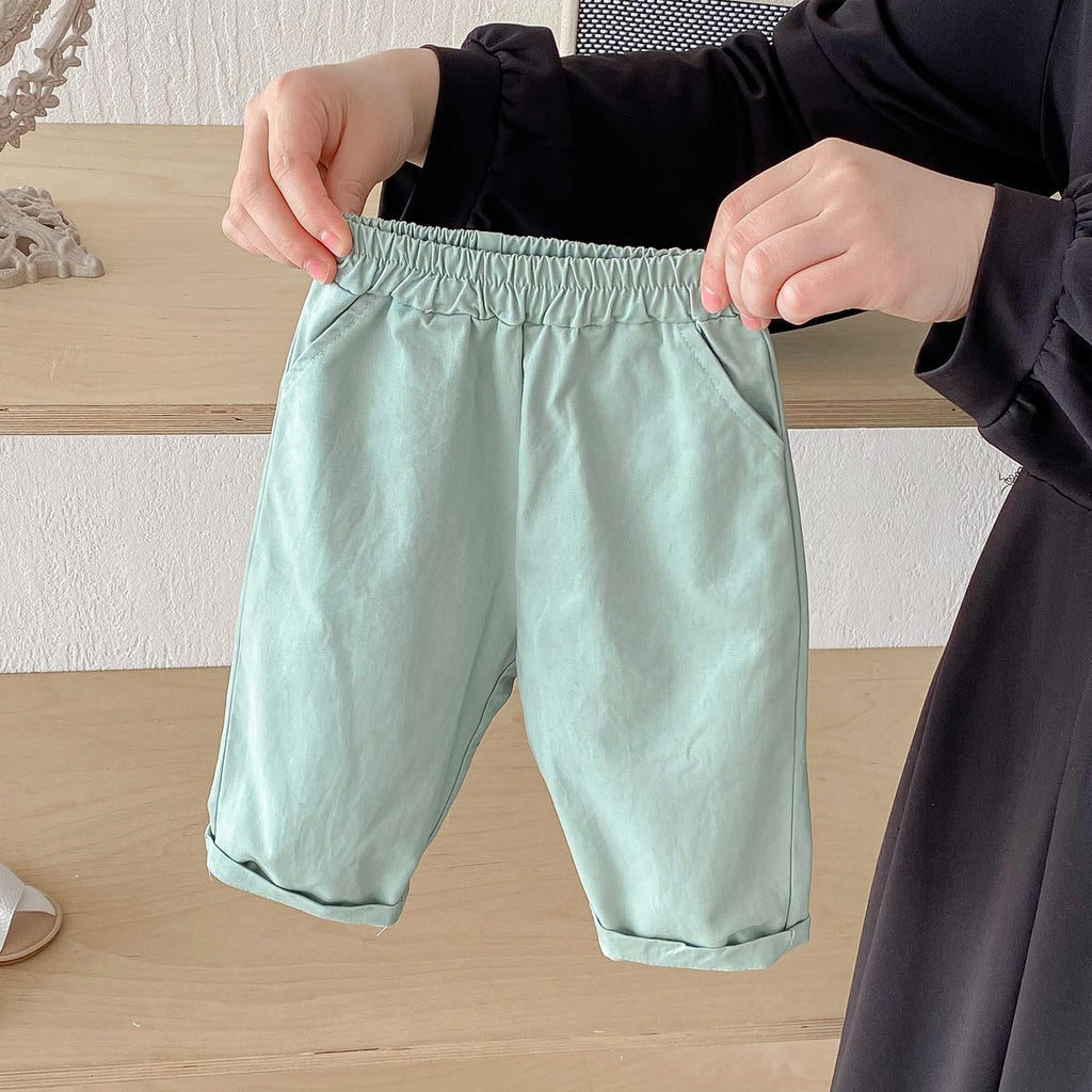 Ashmyova Classic Casual Pants for Boys Thin Cotton Stripe Elastics Waist Spring Summer Trousers Toddler Long Pants 2Pcs