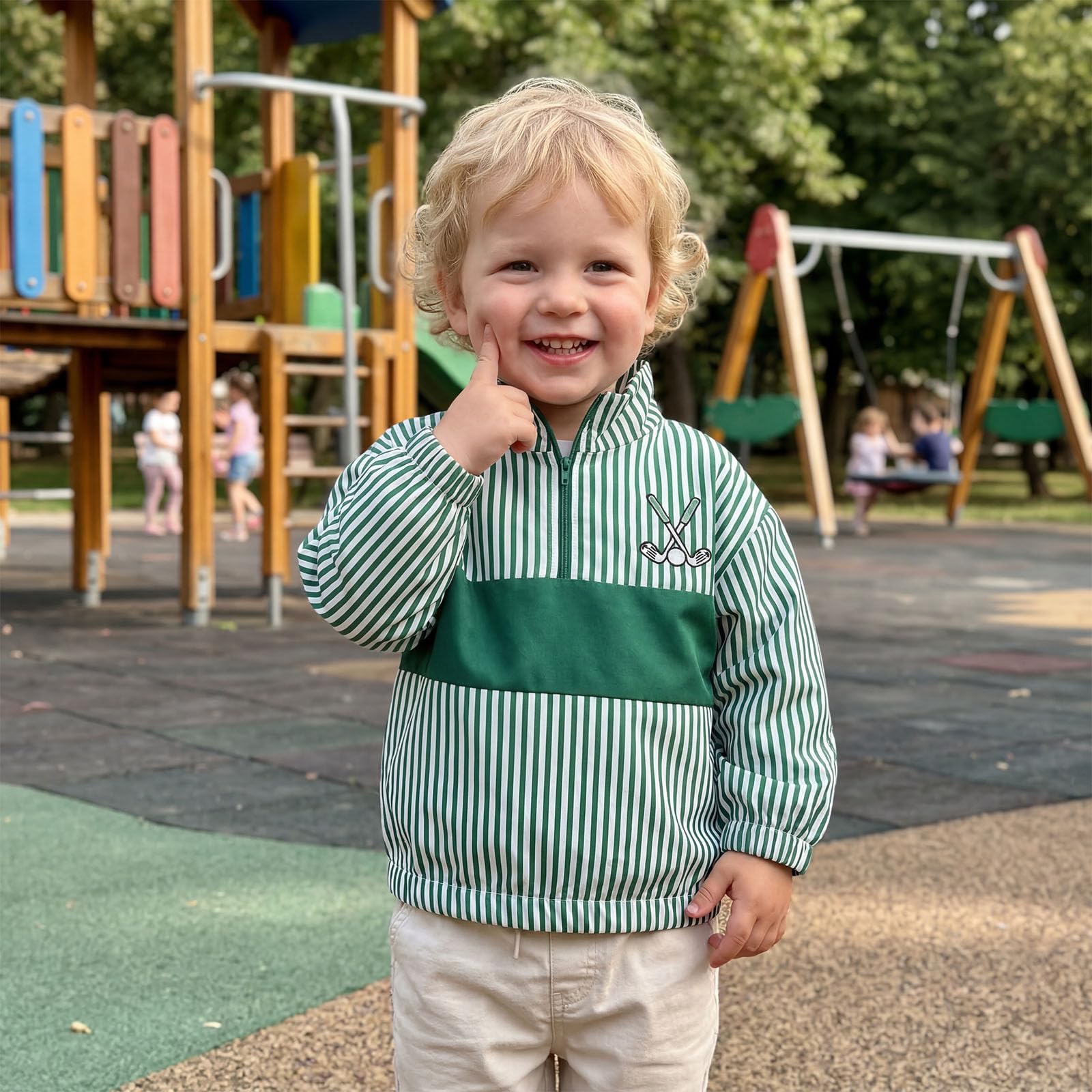 Baby Boy Jacket Toddler Golf Clothes Long Sleeve Lapel Button Down Top Infant First Birthday Outfit Spring Golf Coat
