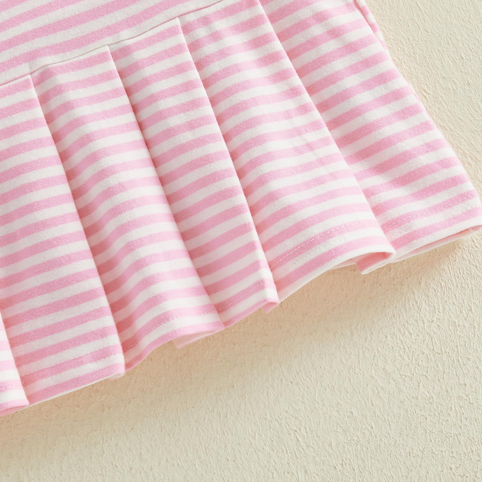 Toddler Baby Girl Clothes Golf Tennis Dress Striped Sleeveless Polo Dress Pleated Skirt Summer Outfits