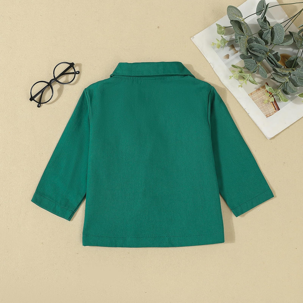 Baby Boy Jacket Toddler Golf Clothes Long Sleeve Lapel Button Down Top Infant First Birthday Outfit Spring Golf Coat