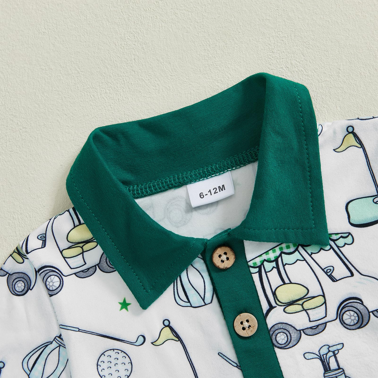 Chloefairy Toddler Baby Boy Golf Outfit Short Sleeve Golf Cart Polo T Shirts Top Shorts Set 2Pcs Golf Theme Summer Clothes