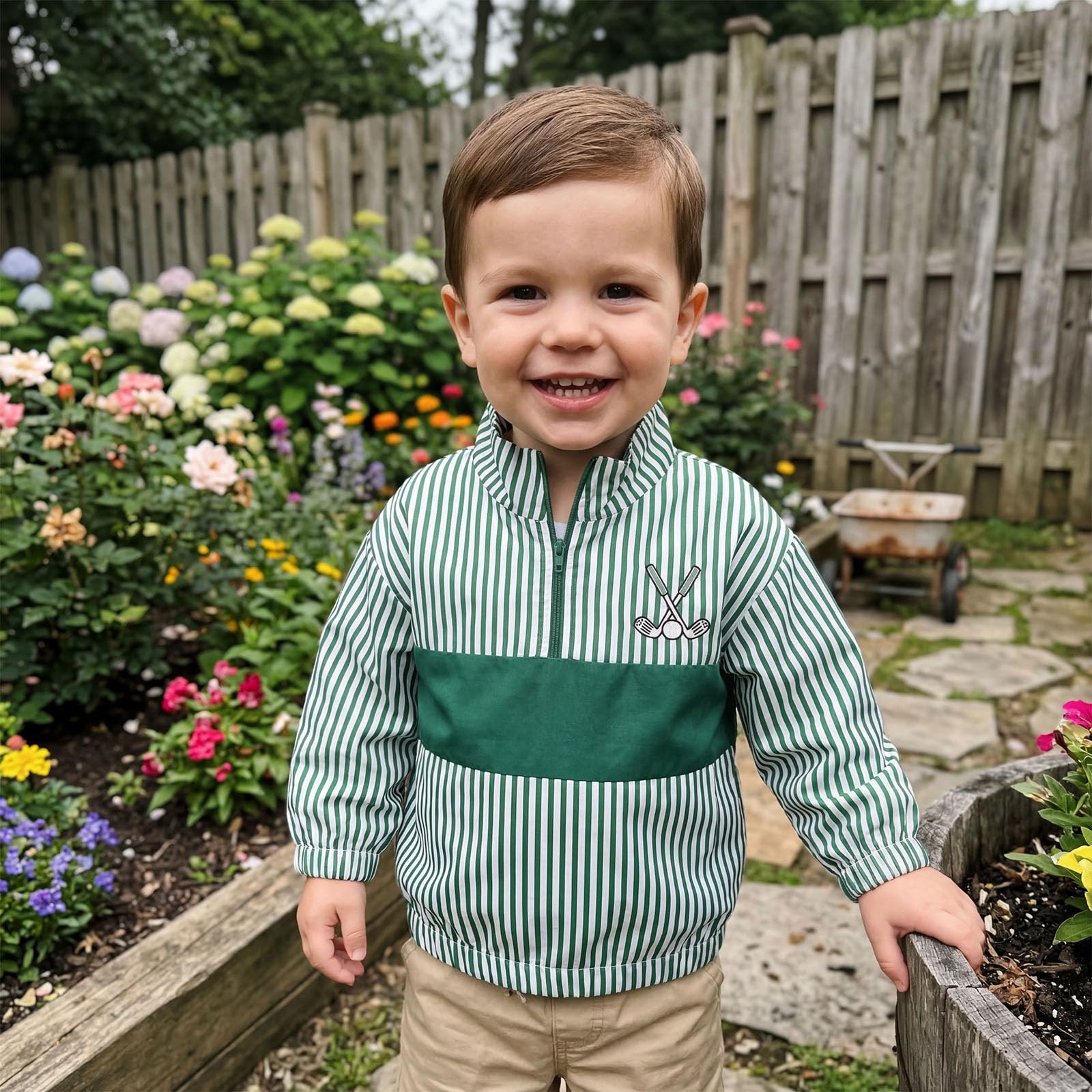 Baby Boy Jacket Toddler Golf Clothes Long Sleeve Lapel Button Down Top Infant First Birthday Outfit Spring Golf Coat