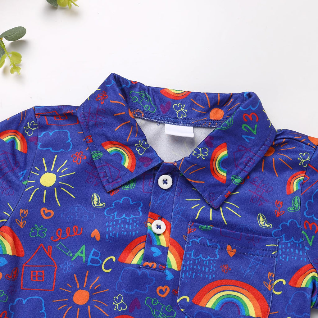 FYMNSI Boys Back to School Shirt School Supplies Short Sleeves Tees Tops Toddler Kids Summer Casual Henley Shirts Clothes