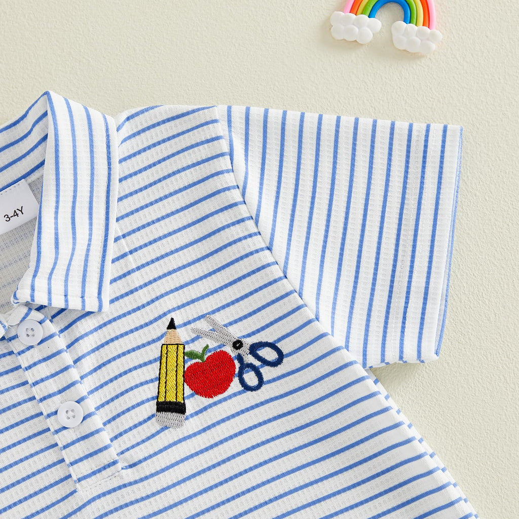 Toddler Boy Back to School Outfits Polo Shirt Summer Clothes