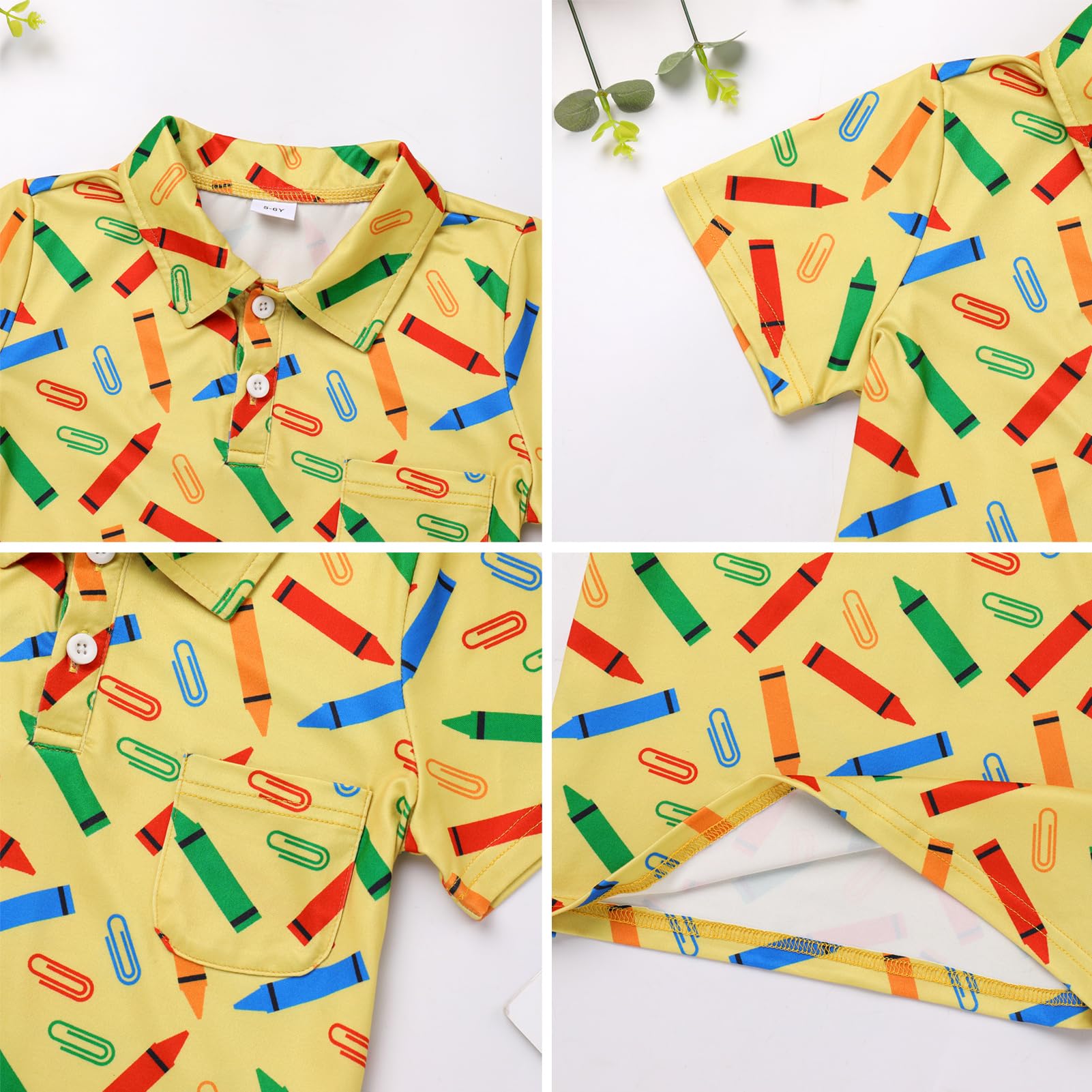 FYMNSI Boys Back to School Shirt School Supplies Short Sleeves Tees Tops Toddler Kids Summer Casual Henley Shirts Clothes