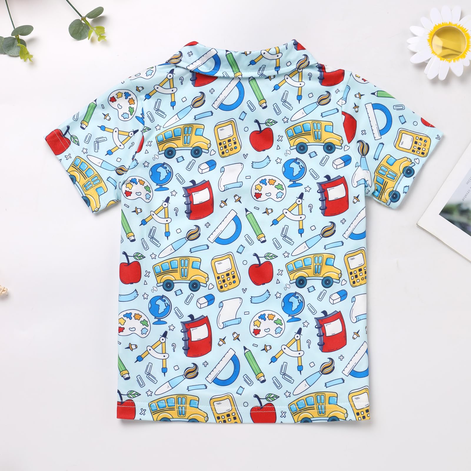 FYMNSI Boys Back to School Shirt School Supplies Short Sleeves Tees Tops Toddler Kids Summer Casual Henley Shirts Clothes