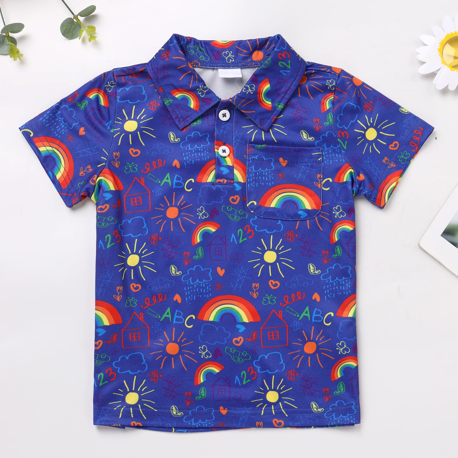 FYMNSI Boys Back to School Shirt School Supplies Short Sleeves Tees Tops Toddler Kids Summer Casual Henley Shirts Clothes