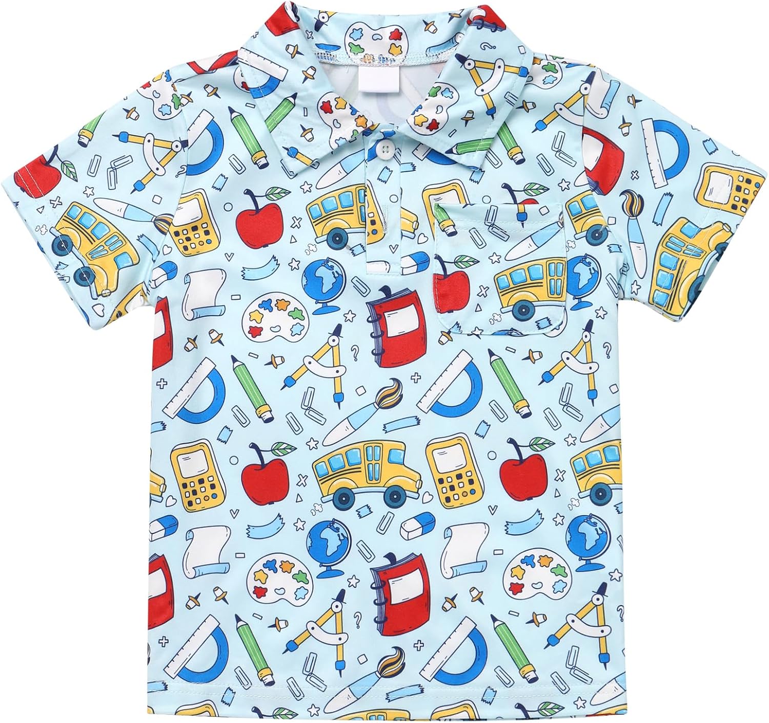 FYMNSI Boys Back to School Shirt School Supplies Short Sleeves Tees Tops Toddler Kids Summer Casual Henley Shirts Clothes