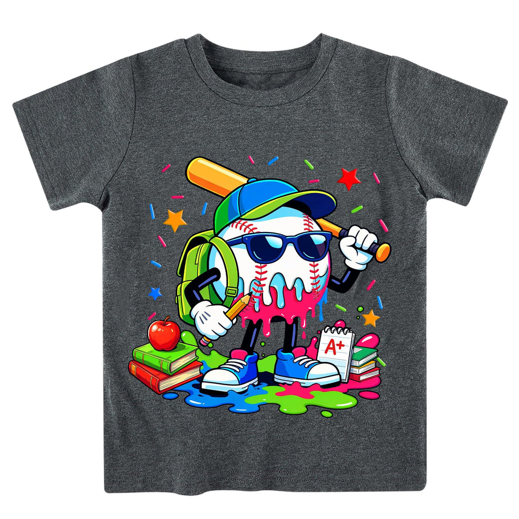 Boys Festival Shirt, Holiday Graphic Cute Print T-Shirt 3-7 Years Toddler Summer Short Sleeve Tops | Back to School Shrit, First Day of School, Christmas, Thanksgiving, Festival Theme Tshirt, Funny Cute Print, Machine Washable