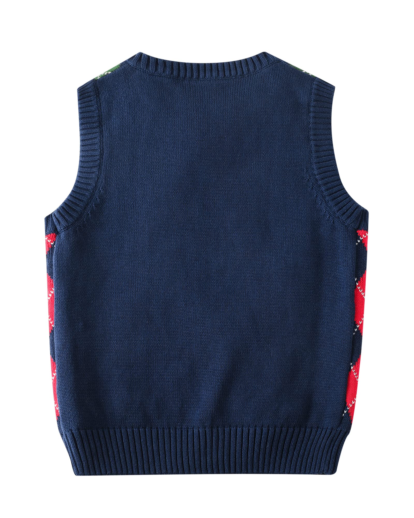 Boys Sweater Vest V Neck Argyle Sleeveless Uniform Knit Plaid Kids Clothes