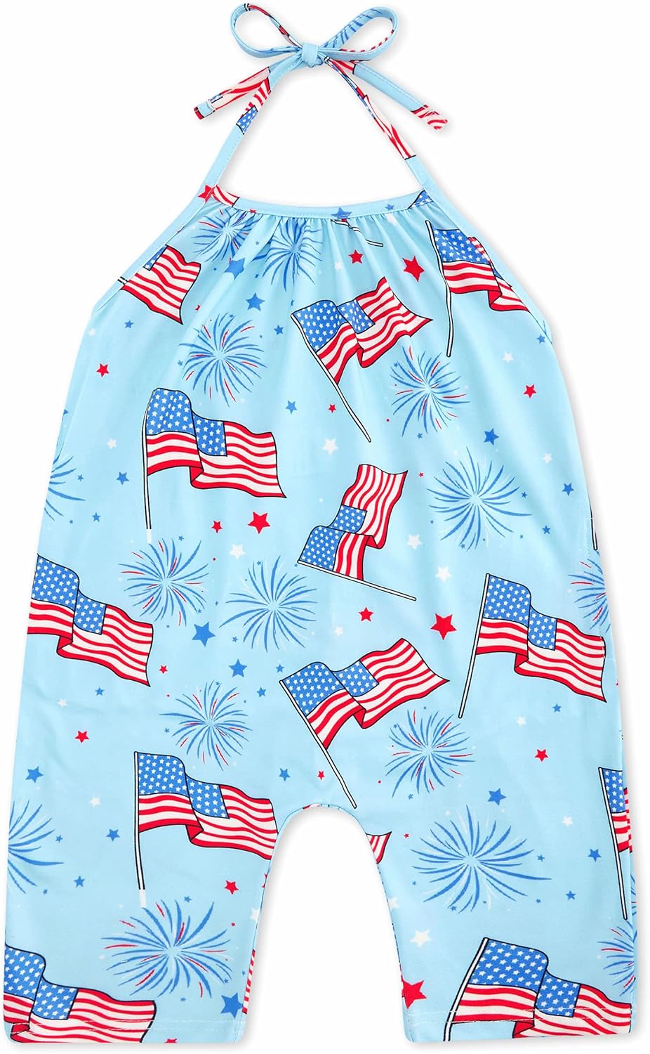 Backless Strap Slouch Jumpsuit for Toddler Girls Cute Harem Halter Romper Pants with Pockets