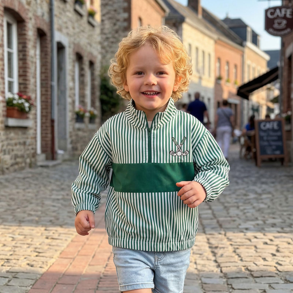 Baby Boy Jacket Toddler Golf Clothes Long Sleeve Lapel Button Down Top Infant First Birthday Outfit Spring Golf Coat