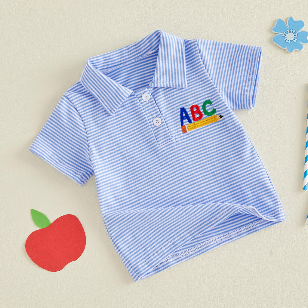 Toddler Boy Back to School Outfits Polo Shirt Summer Clothes