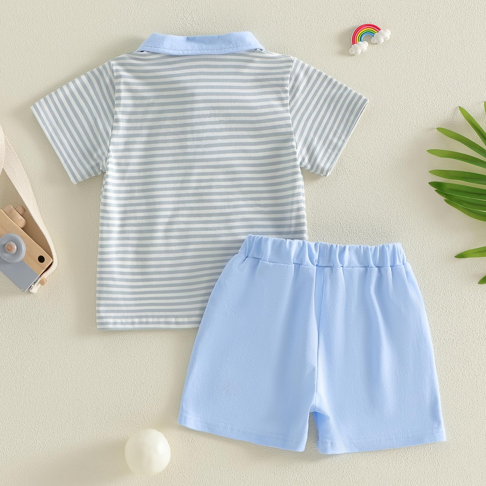 Chloefairy Toddler Baby Boy Golf Outfit Short Sleeve Golf Cart Polo T Shirts Top Shorts Set 2Pcs Golf Theme Summer Clothes