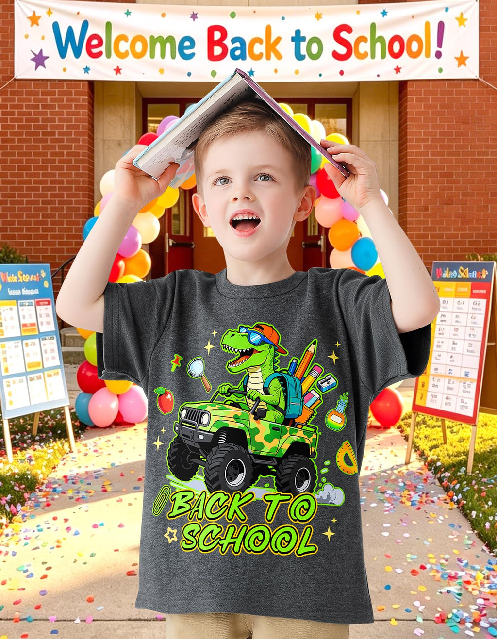 Boys Festival Shirt, Holiday Graphic Cute Print T-Shirt 3-7 Years Toddler Summer Short Sleeve Tops | Back to School Shrit, First Day of School, Christmas, Thanksgiving, Festival Theme Tshirt, Funny Cute Print, Machine Washable
