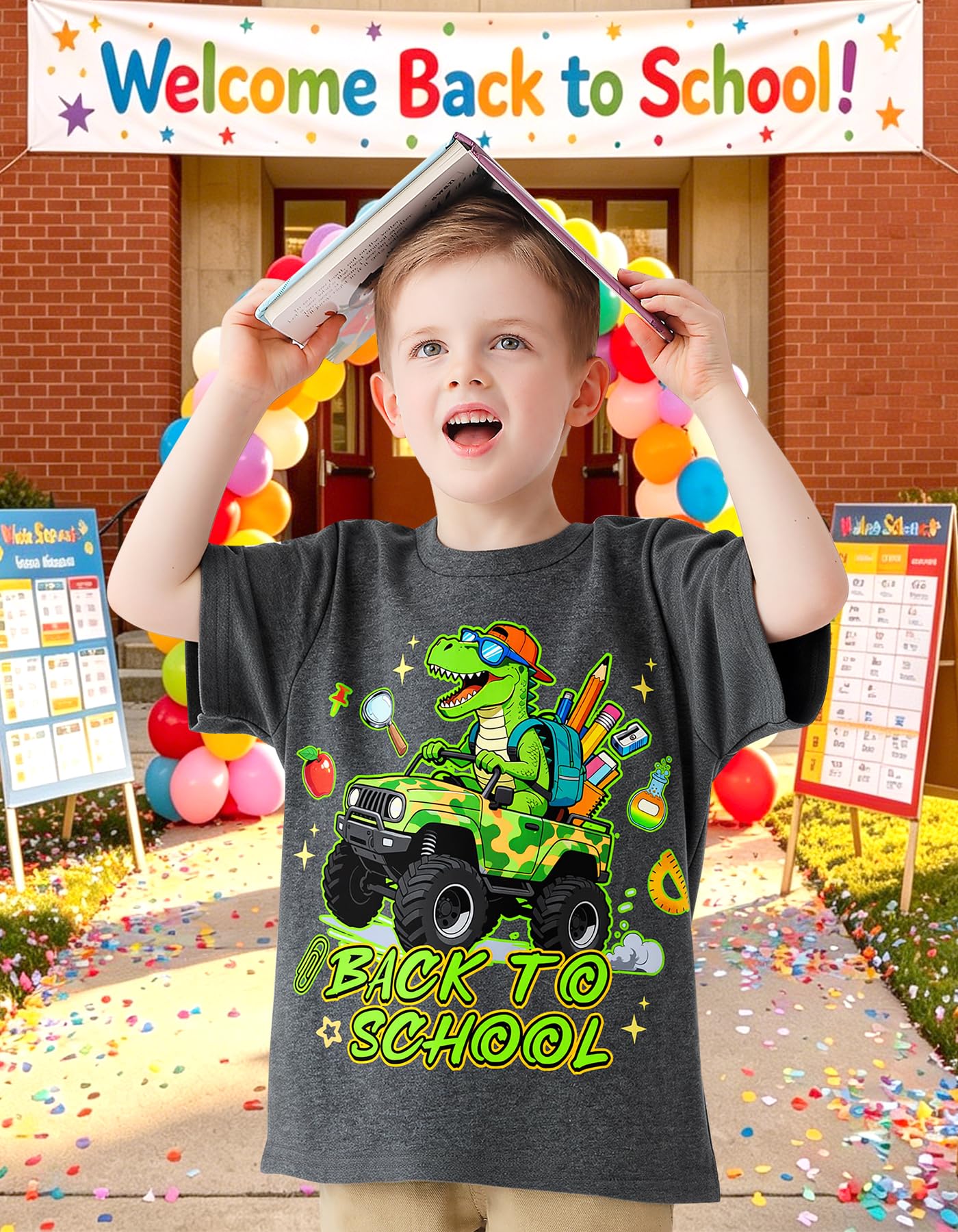 Boys Festival Shirt, Holiday Graphic Cute Print T-Shirt 3-7 Years Toddler Summer Short Sleeve Tops | Back to School Shrit, First Day of School, Christmas, Thanksgiving, Festival Theme Tshirt, Funny Cute Print, Machine Washable